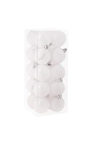 Danex Christmas bauble set, 20 pieces, 8cm, pearl white,