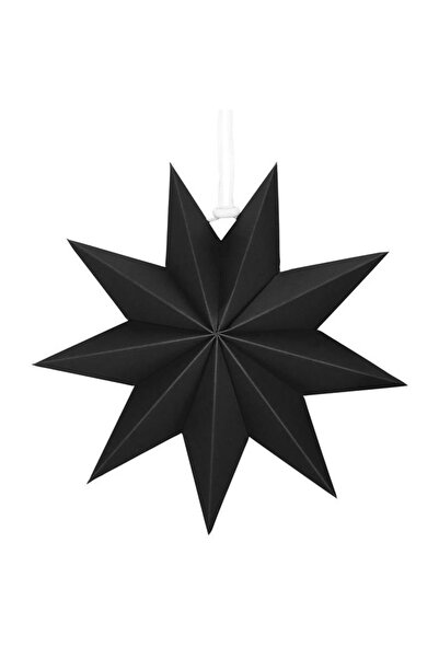 Mandalin , Stea decorativa 3D din hartie, cu 9 colturi, 30cm, neagra