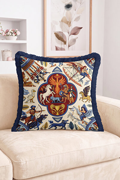 Realhomes Mythological Warrior and Winged Horse Figured Medium Medallion Patt...