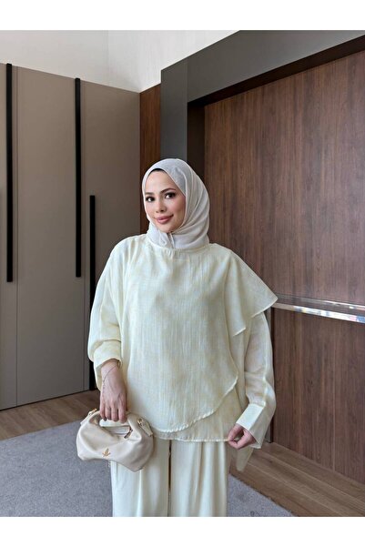 MAESTRO WOMAN بلوزة نسائية صفراء شفافة