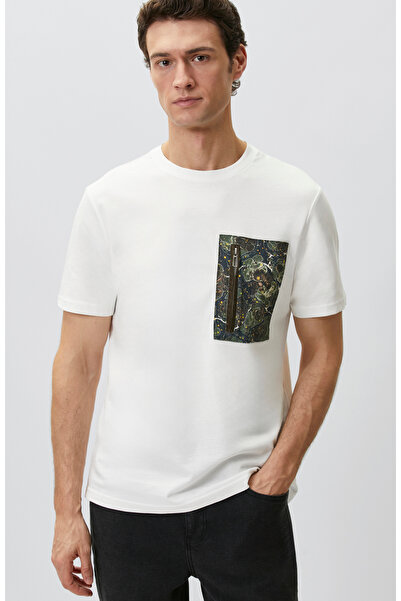 Network Beyaz Ebru Desenli T-shirt
