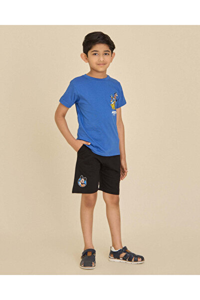 REDTAG Boys Blue Mickey And Friends T-Shirt And Shorts Set