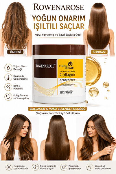 ROWENAROSE Keratin Saç Bakım Maskesi – Yoğun Onarım ve Derin Bakım