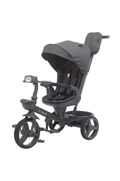 L-Sun Reversible tricycle SL07 grey with sleep position, rubber wheels, music...