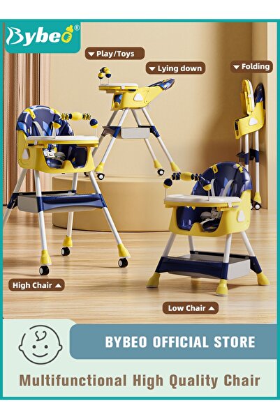 BYBEO Baby High Chair for Toddlers, Foldable Children Highchairs, Dining Boos...