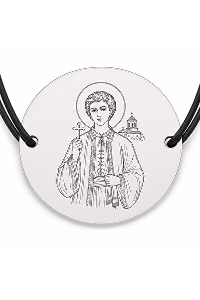 Simoshop Brățară argint 925 cu bănuț Sfântul Ioan cel Nou de la Suceava, șnur...