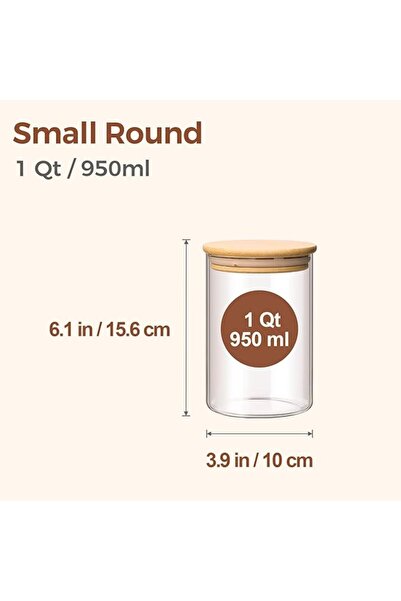 ComSaf Glass Storage Containers wtih Lids 1.5 Qt, Set of 3 Food Storage Jar |...