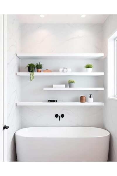 AsolBD Decorative Floating Wall Mounted Shelves with Stylish Invisible Bracke...