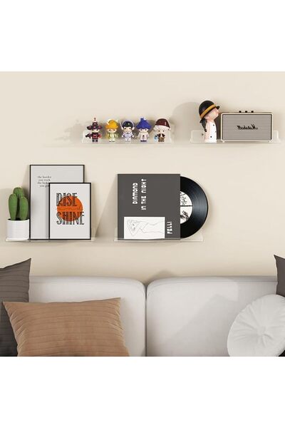 Lifewit Floating Shelves for Wall, 6 Pack 15" Clear Acrylic Shelf Room Decor ...