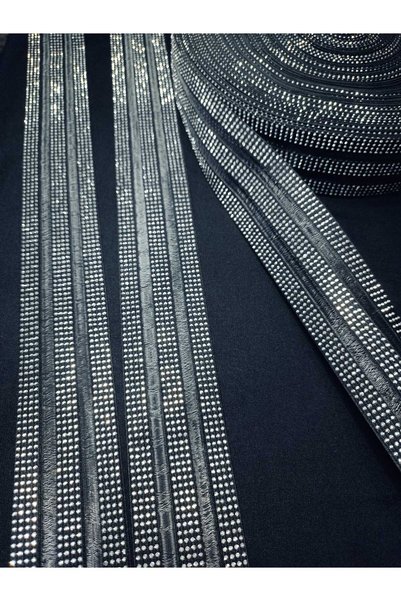 ALTAY AKSESUAR Black Full Silver Stone Rubber Strip