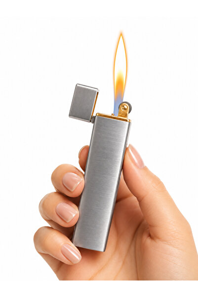 ONRSTORE Premium Metal Gazlı Çakmak Kare Tasarımlı Şık Hediyelik Çakmak