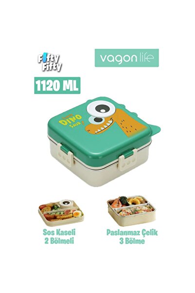 Vagon Vagonlife Vagonlife Lunch Box 1120 ml (Leak-Proof, Non-Mixing, Three Co...