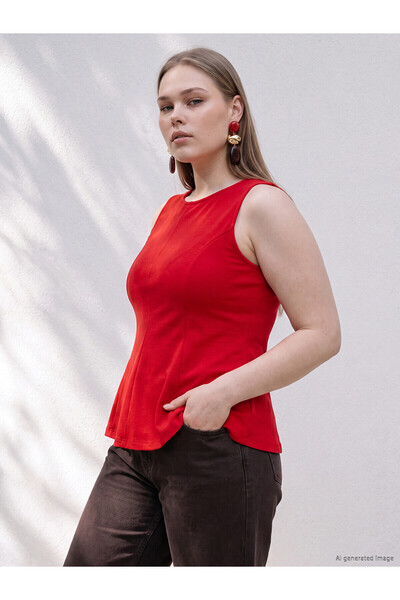 LC Waikiki Trendlucky Plus Size Ruffle Peplum Blouse with Difference