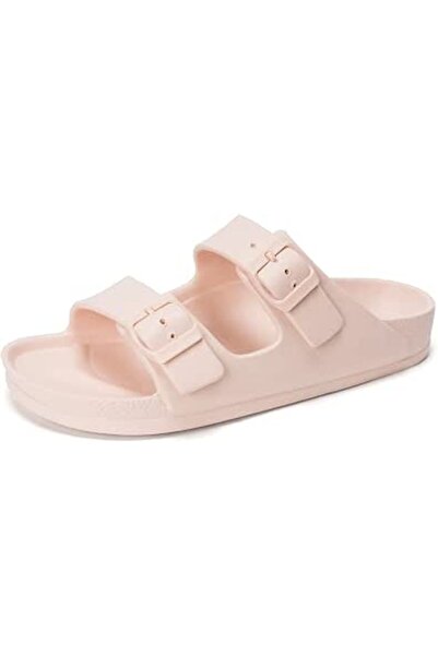 FUNKYMONKEY Women's Comfort Slides Double Buckle Adjustable EVA Flat Sandals ...