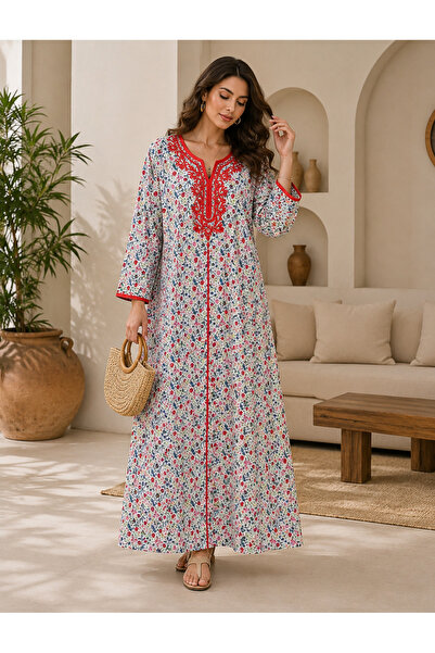 ROGINA Women's Robe with Delicate Floral Patterns