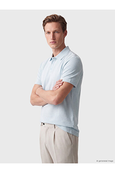 LC Waikiki Nevavm Men's Textured Polo Collar T-Shirt with a Difference
