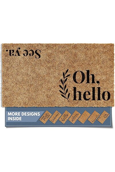 Barnyard Designs ‘Oh Hello, See Ya’ Doormat, Indoor/Outdoor Non-Slip Rug, Fro...