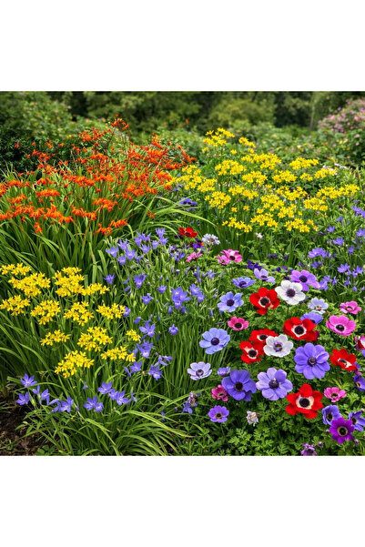 Bloom & Sow Seed خليط بذور الزهور البرية للربيع - شقائق النعمان متعددة الألوا...