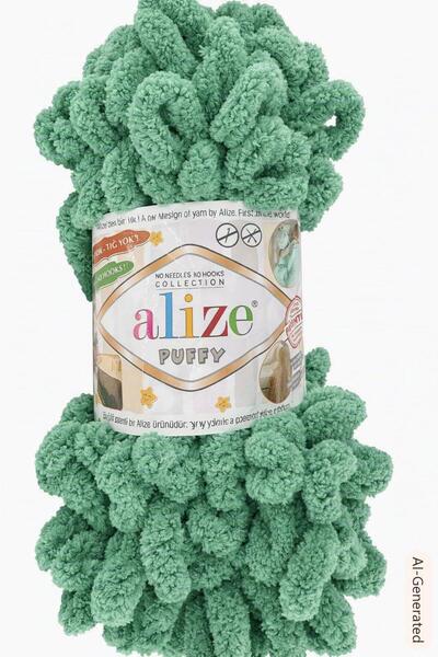 Alize PUFFY 532 - VERDE fir de tricotat si crosetat