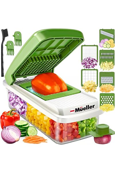 MUELLER 9 Blade Vegetable Chopper, Food Chopper with Container, Salad Chopper...