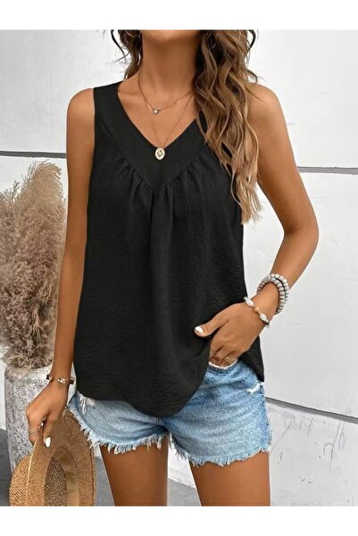 Gökyüzü Moda Women's v-neck aerobin blouse