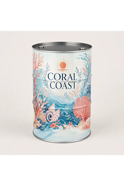 Generic Brand Masă tip butoi personalizată CISKO Coral Coast – Sea & Surf