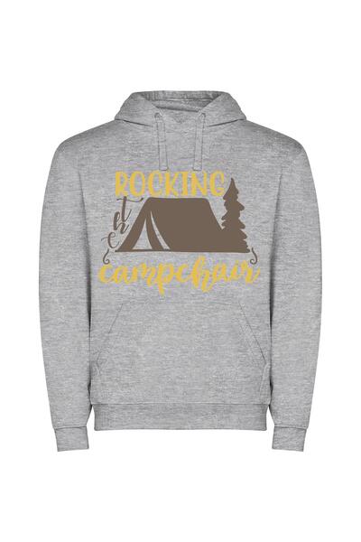 iLovePrints Campfire Rocking Glamp Φούτερ με κουκούλα σε χρώμα Γκρι
