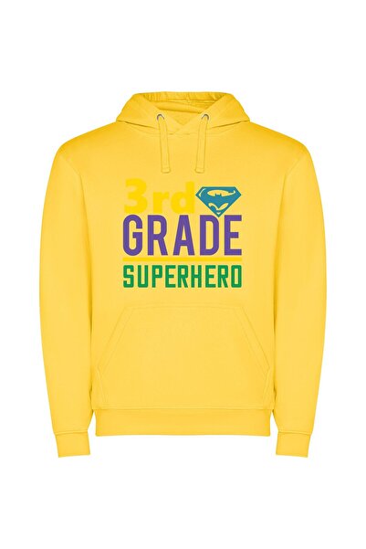 iLovePrints Grade Three Superpower Φούτερ με κουκούλα σε χρώμα Κίτρινο