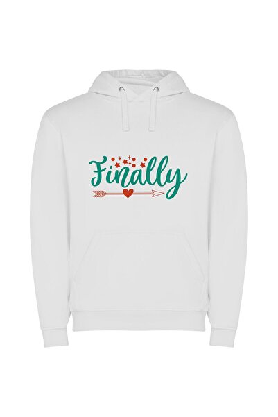 iLovePrints Finely Detailed Grand Finale Φούτερ με κουκούλα σε χρώμα Λευκό