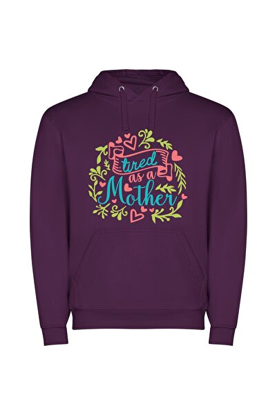 iLovePrints Mama's Endless Love Φούτερ με κουκούλα σε χρώμα Μωβ
