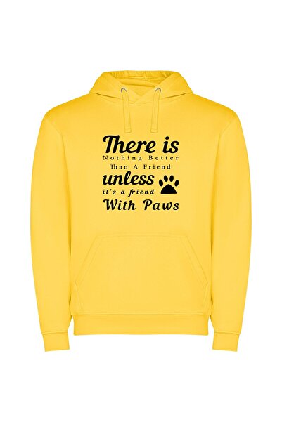 iLovePrints Pawsitive Bonds of Friendship Φούτερ με κουκούλα σε χρώμα Κίτρινο