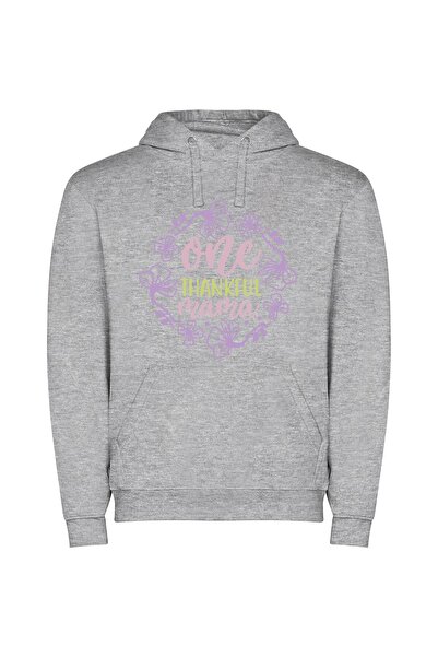 iLovePrints Floral Tribute to Mama Φούτερ με κουκούλα σε χρώμα Γκρι