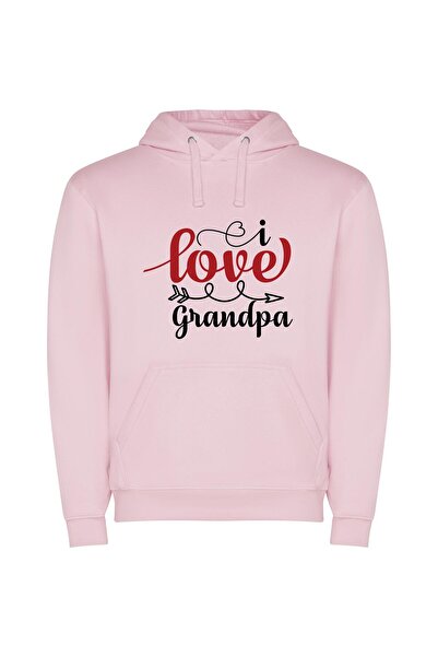 iLovePrints Grand Love Typography Φούτερ με κουκούλα σε χρώμα Ροζ