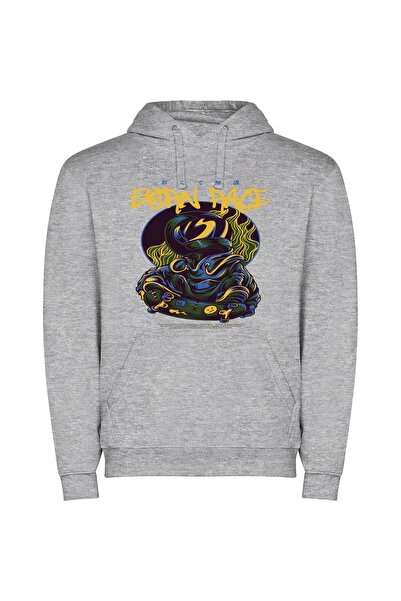 iLovePrints Digitally Diverse Adventures Φούτερ με κουκούλα σε χρώμα Γκρι