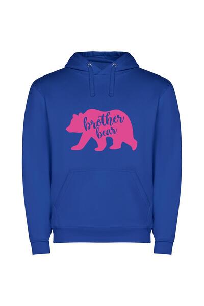 iLovePrints Bear Artistry Collection Φούτερ με κουκούλα σε χρώμα Μπλε