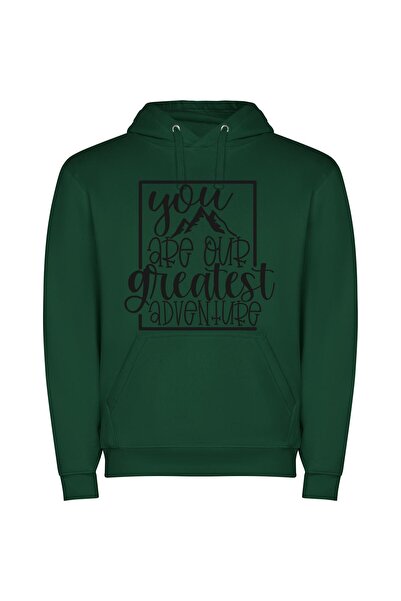 iLovePrints Greatest Adventure Awaits Φούτερ με κουκούλα σε χρώμα Πράσινο