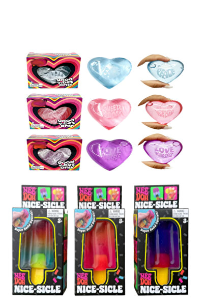 Pofika Needoh Squishy Buz Küpü+Needoh Nıce Cube Kalp Sevgiliye Hediye 2'Lİ Seti