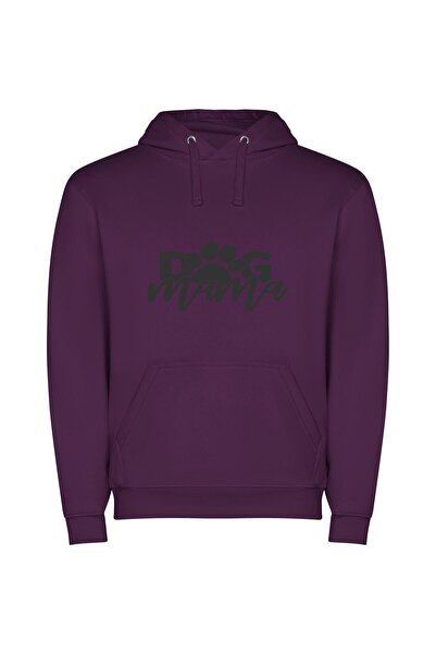 iLovePrints Chic Dog Mama Logo Φούτερ με κουκούλα σε χρώμα Μωβ