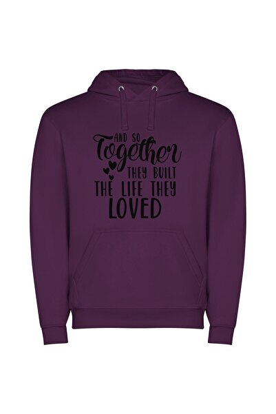 iLovePrints Love's Lifelong Framework Φούτερ με κουκούλα σε χρώμα Μωβ