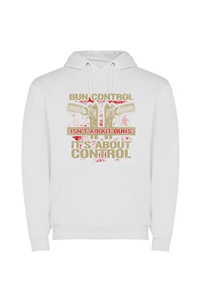 iLovePrints Central Shot: Mastering Control Φούτερ με κουκούλα σε χρώμα Λευκό