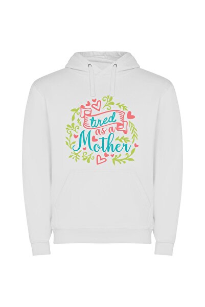 iLovePrints Mama's Endless Love Φούτερ με κουκούλα σε χρώμα Λευκό
