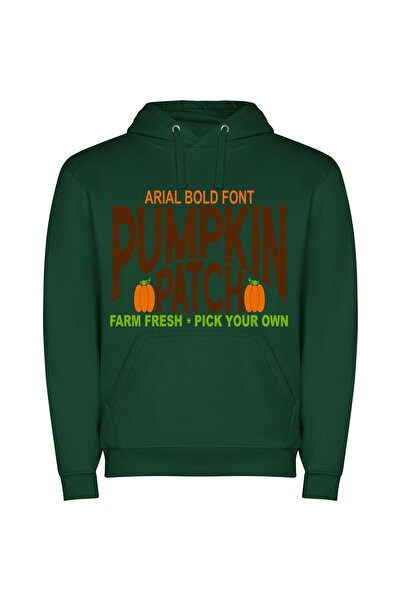iLovePrints Pumpkin Patch Design Collection Φούτερ με κουκούλα σε χρώμα Πράσινο