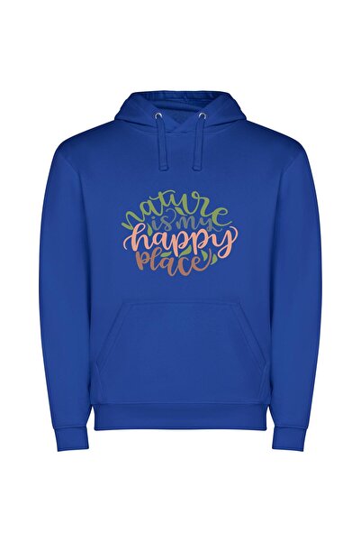 iLovePrints Enchanting Nature Escapades Φούτερ με κουκούλα σε χρώμα Μπλε
