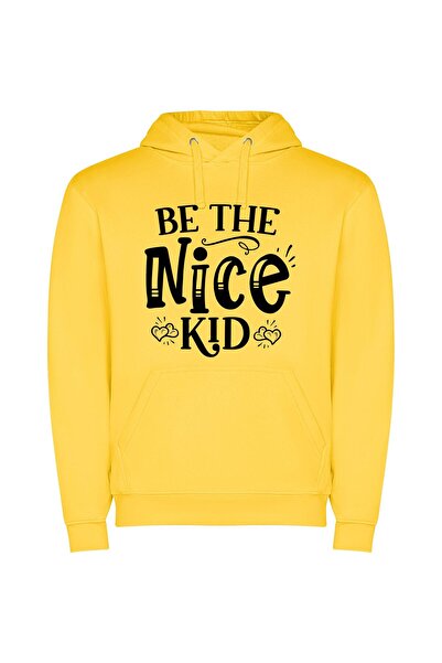 iLovePrints Kind Child, High Contrast Φούτερ με κουκούλα σε χρώμα Κίτρινο