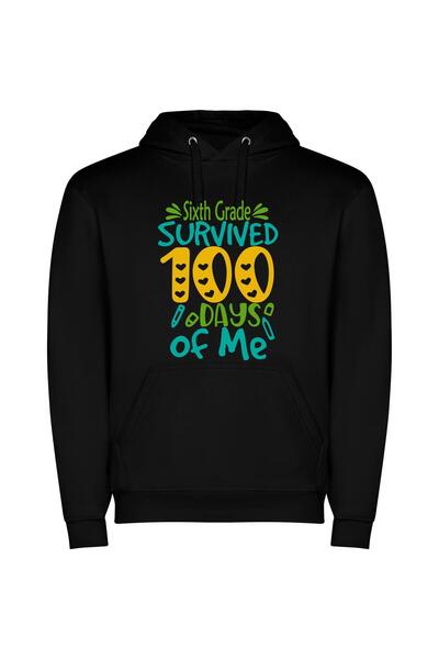 iLovePrints 100 Days: Sixth Grade Triumph Φούτερ με κουκούλα σε χρώμα Μαύρο