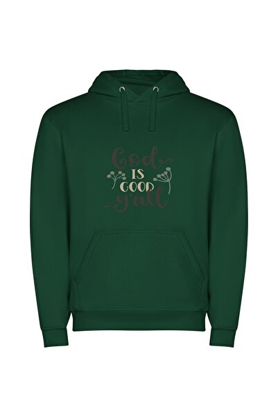 iLovePrints Divinely Good: Godly Style Φούτερ με κουκούλα σε χρώμα Πράσινο