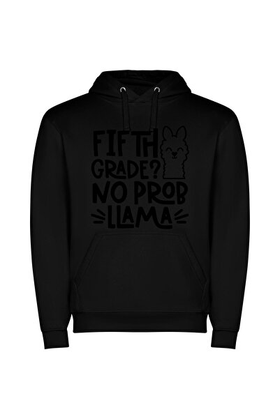iLovePrints Grade 5 Llama Spectacle Φούτερ με κουκούλα σε χρώμα Μαύρο