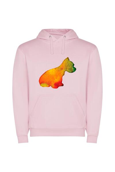 iLovePrints Flaming Corgi: Digital Masterpiece Φούτερ με κουκούλα σε χρώμα Ροζ