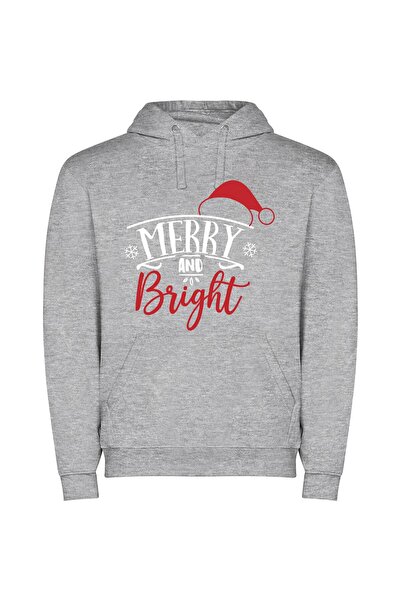 iLovePrints Gleaming Festive Radiance Φούτερ με κουκούλα σε χρώμα Γκρι