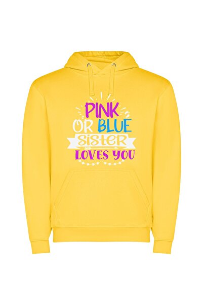 iLovePrints Colorful Love Sentiments Φούτερ με κουκούλα σε χρώμα Κίτρινο